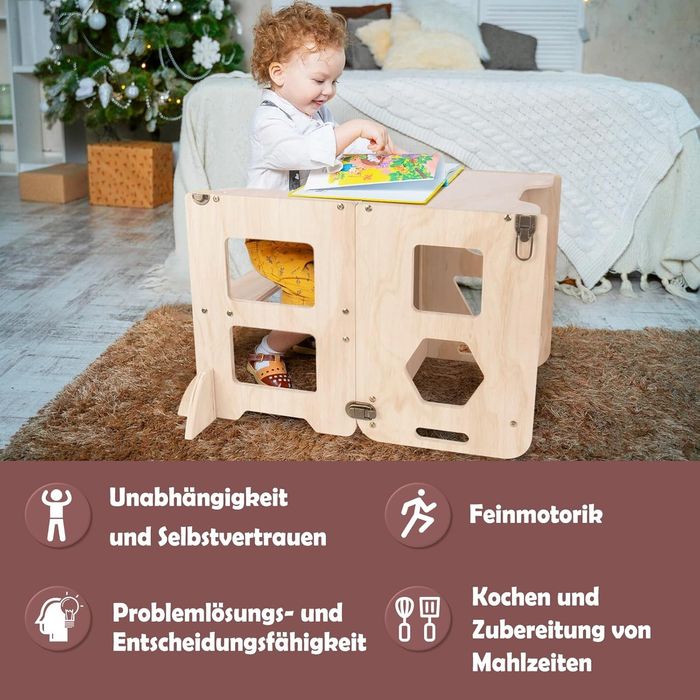 Turn de învățare pentru copii, turn de învățare Montessori 3 în 1,