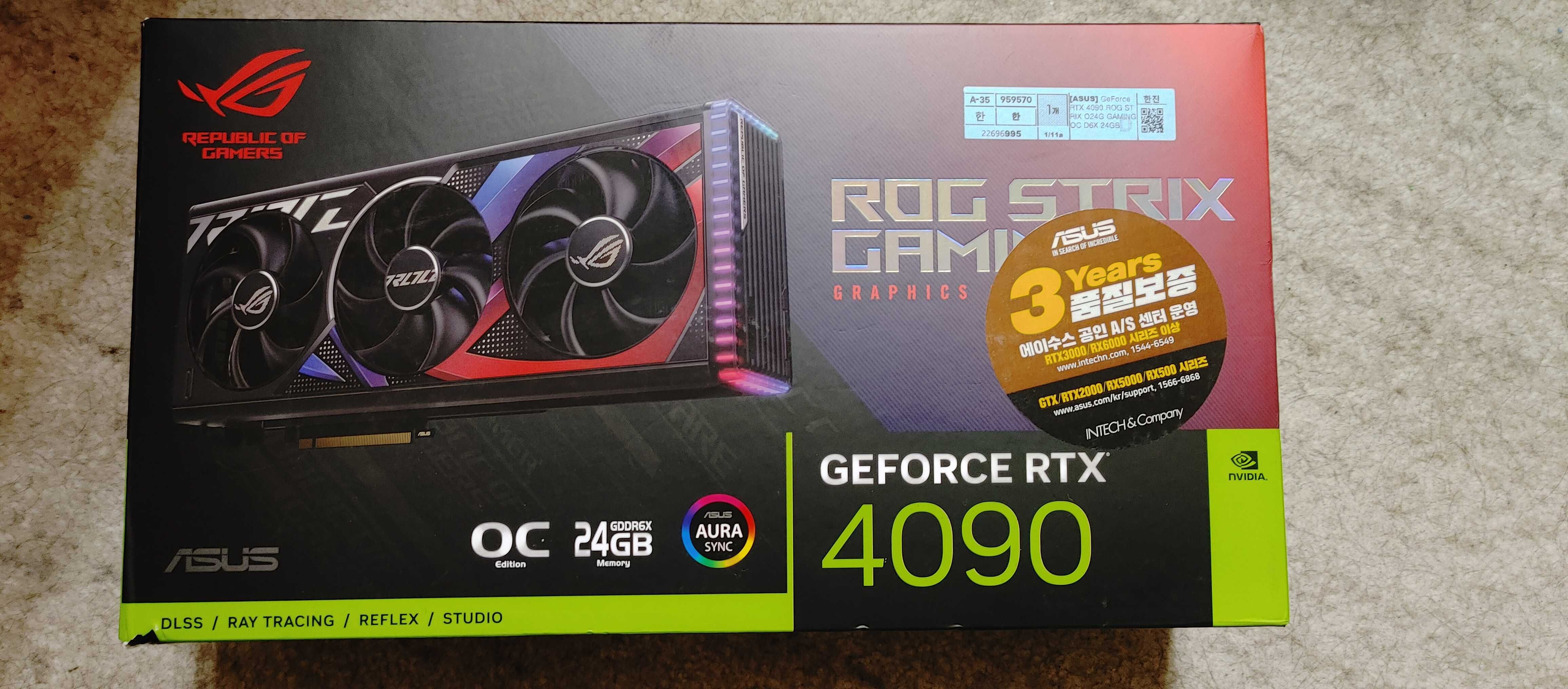 Продам видеокарту ASUS ROG STRIX RTX 4090 GAMING OC