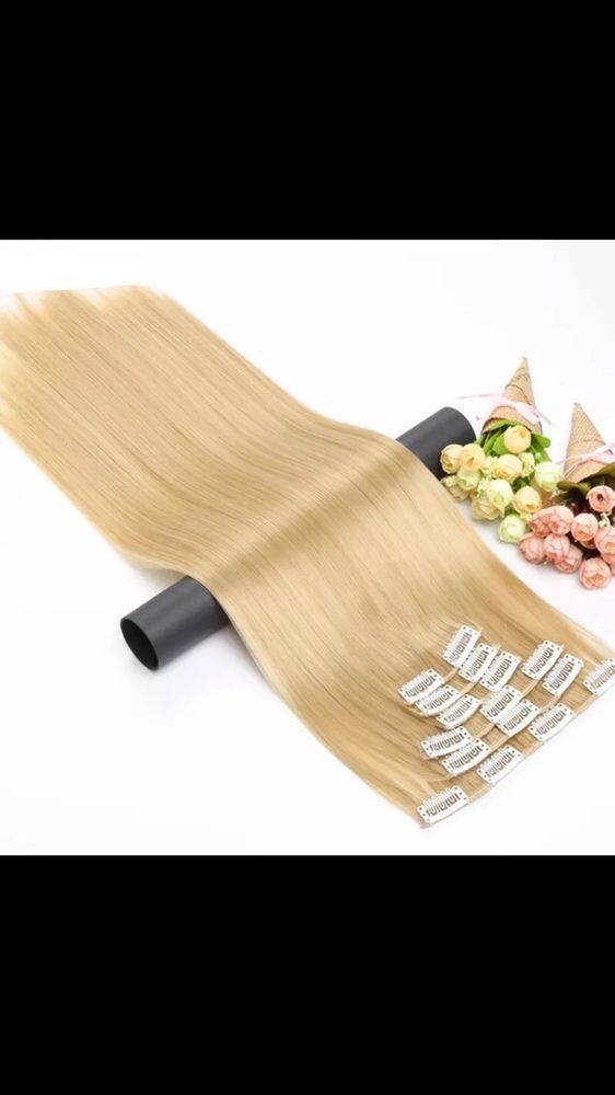 Set 6 x Extensii E7 blonde blond deschis 613 inchis Clip On suvite