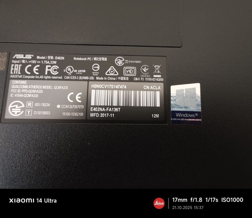 Laptop Asus Windows 11