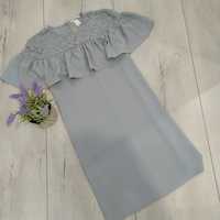H&M рокля с къдрици на деколтето р-р С/М