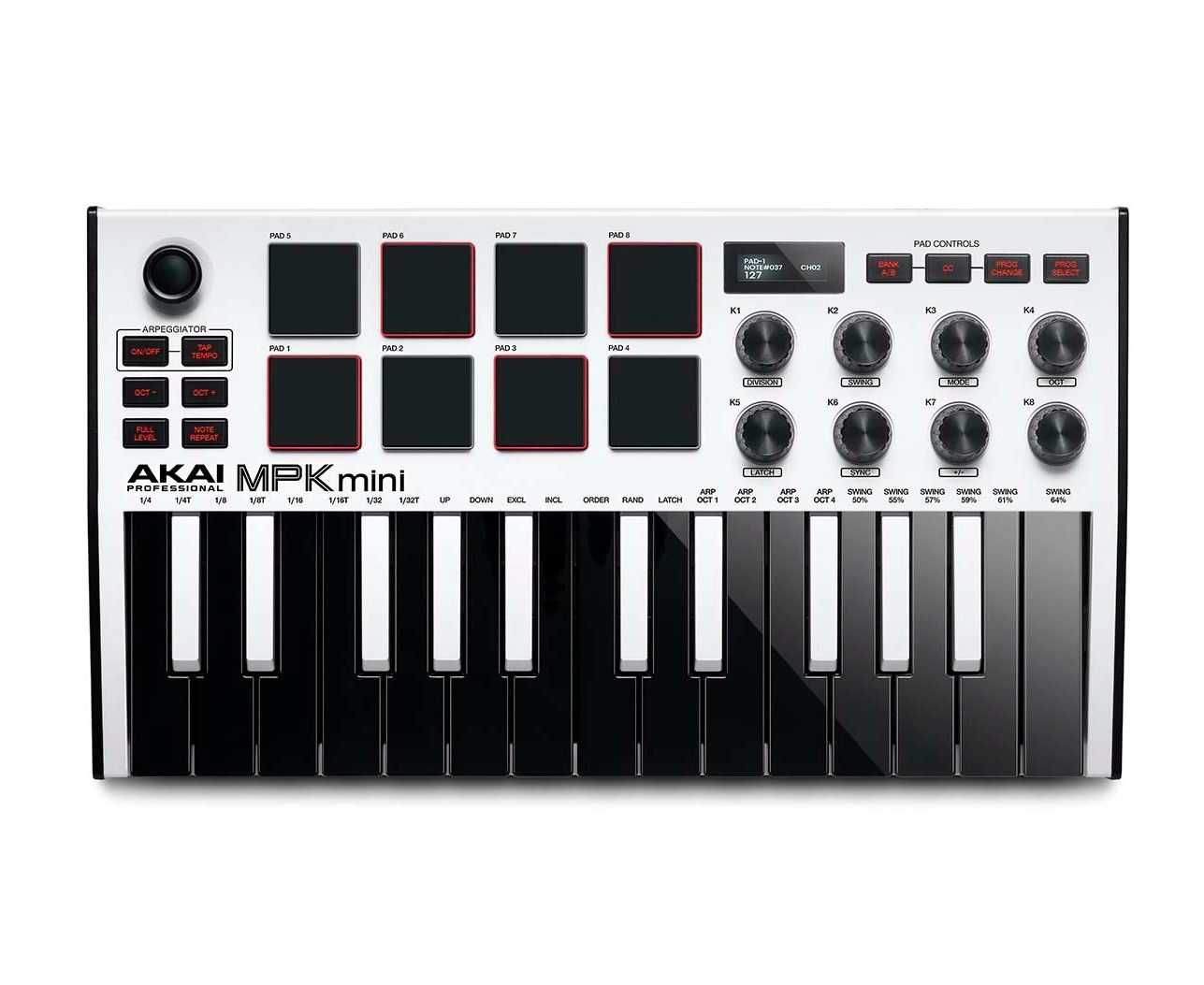 AKAI MPK MINI 3 White Edition USB/Midi - клавиатура