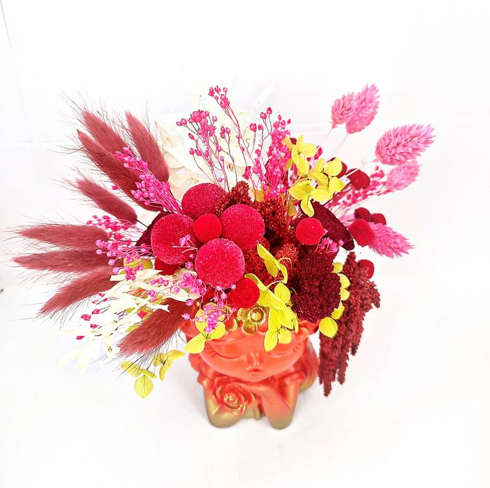 Minivază decorata cu flori criogenate