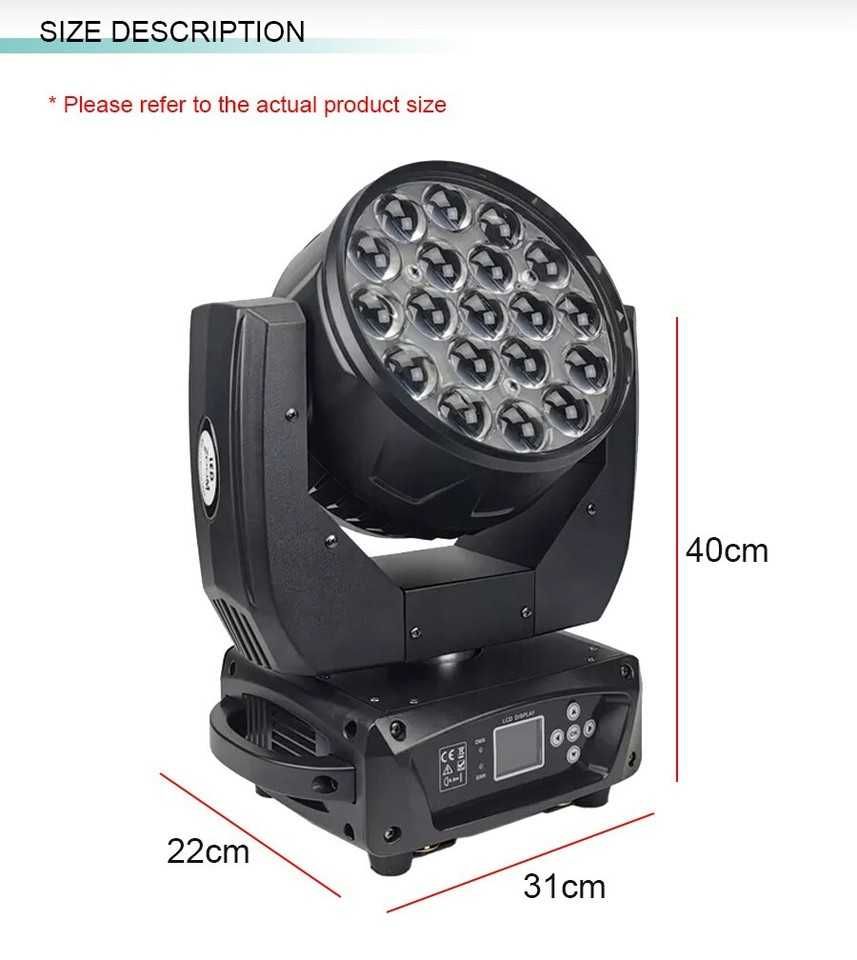 Moving head wash 19x15 чисто нови.