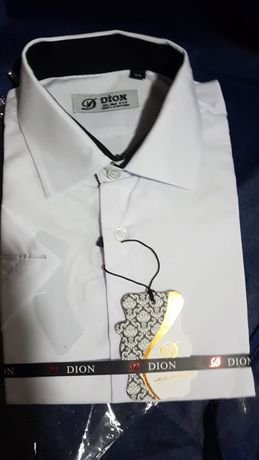 Рубашка белая с коротким рукавом Новая на 7-8лет