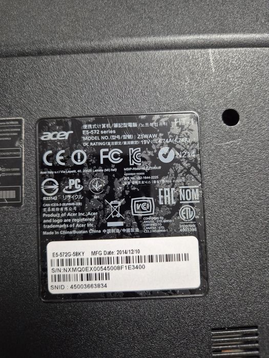 Laptop Acer Aspire E15 intel i5 nVidia 500gb ssd 4GB RAM