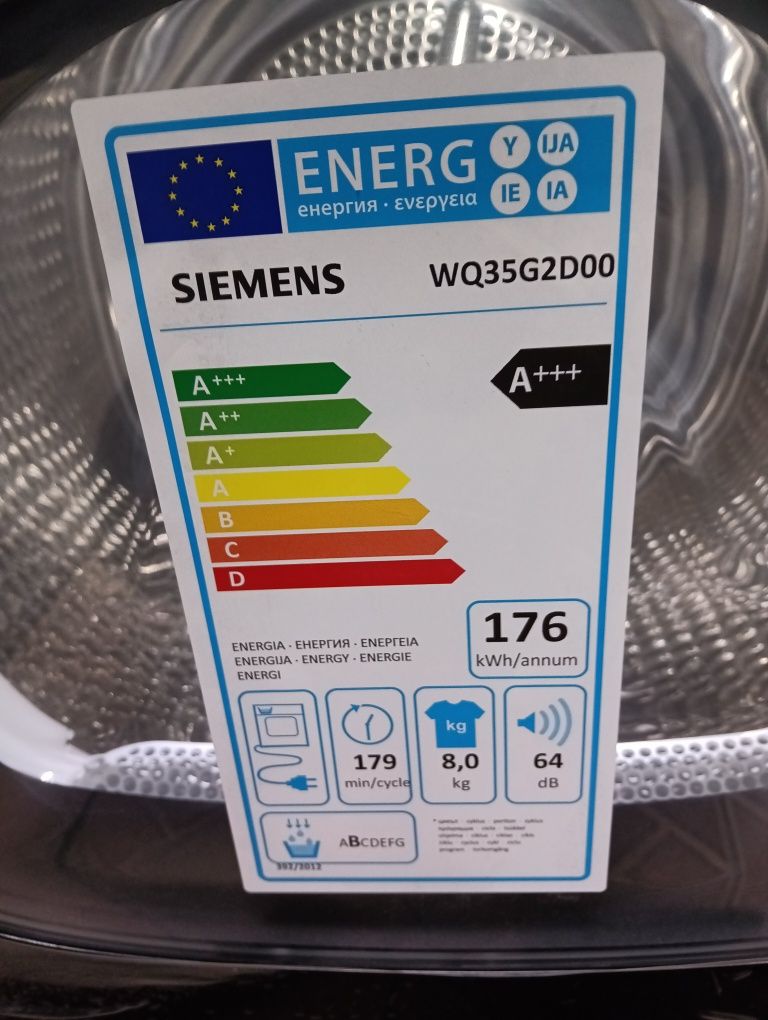Чисто нова сушилня с термопомпа Siemens IQ 500 A+++ 8кг2годинигаранция
