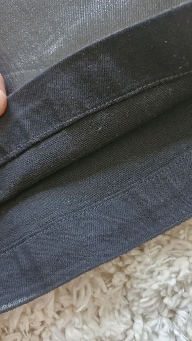 Rick Owens type black waxed jeans bolanbanana bootcut