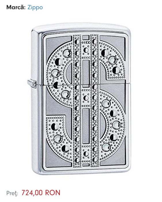 Bricheta Zippo Cristale Swarovski