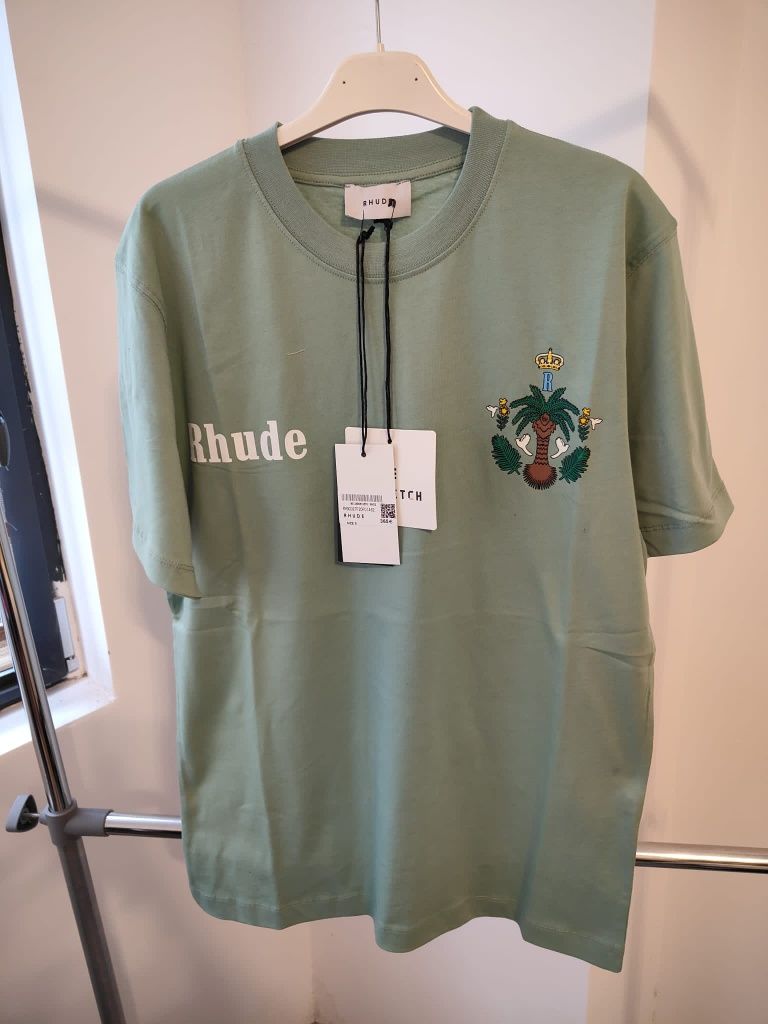 Tricou Rhude Alb / Verde