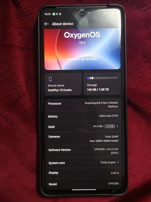 OnePlus 12 White - 24GB RAM / 1TB - Soft Global  Impecabil + Accesorii