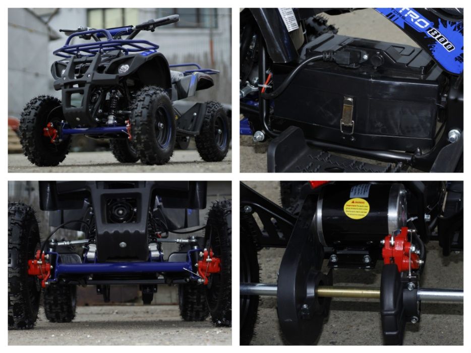 Mini ATV electric NITRO Torino Deluxe Quad 800W 36V #Albastru