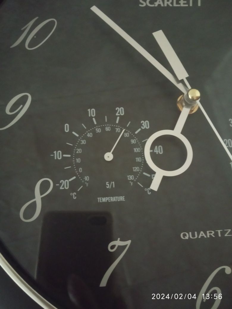 Часы настенные SCARLETT SC-55J  с термометром