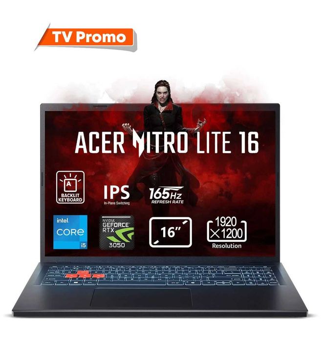 ЗАПЕЧАТАН гейминг лаптоп Acer Nitro Lite 16 - Core™ i5-13420H - 16''