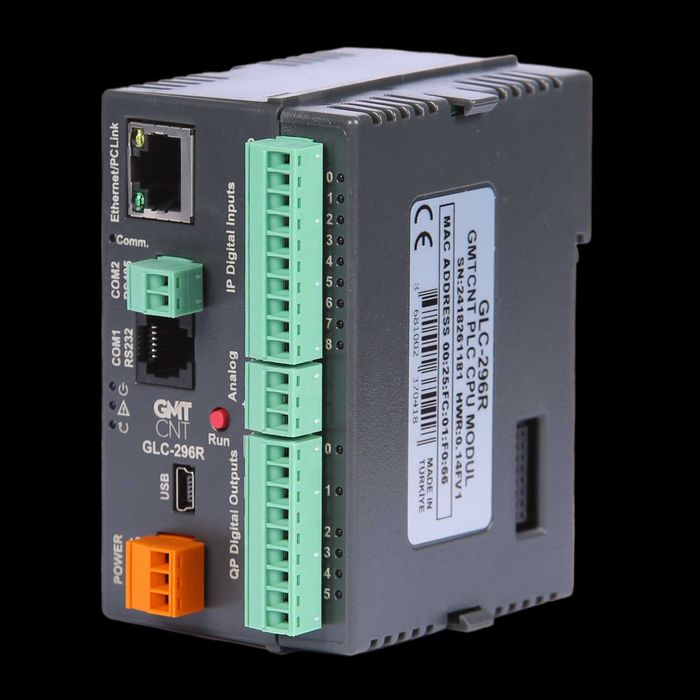 GMT, Программируемое реле GLC-296R, 296R, PLC CPU Modülü GLC-296R