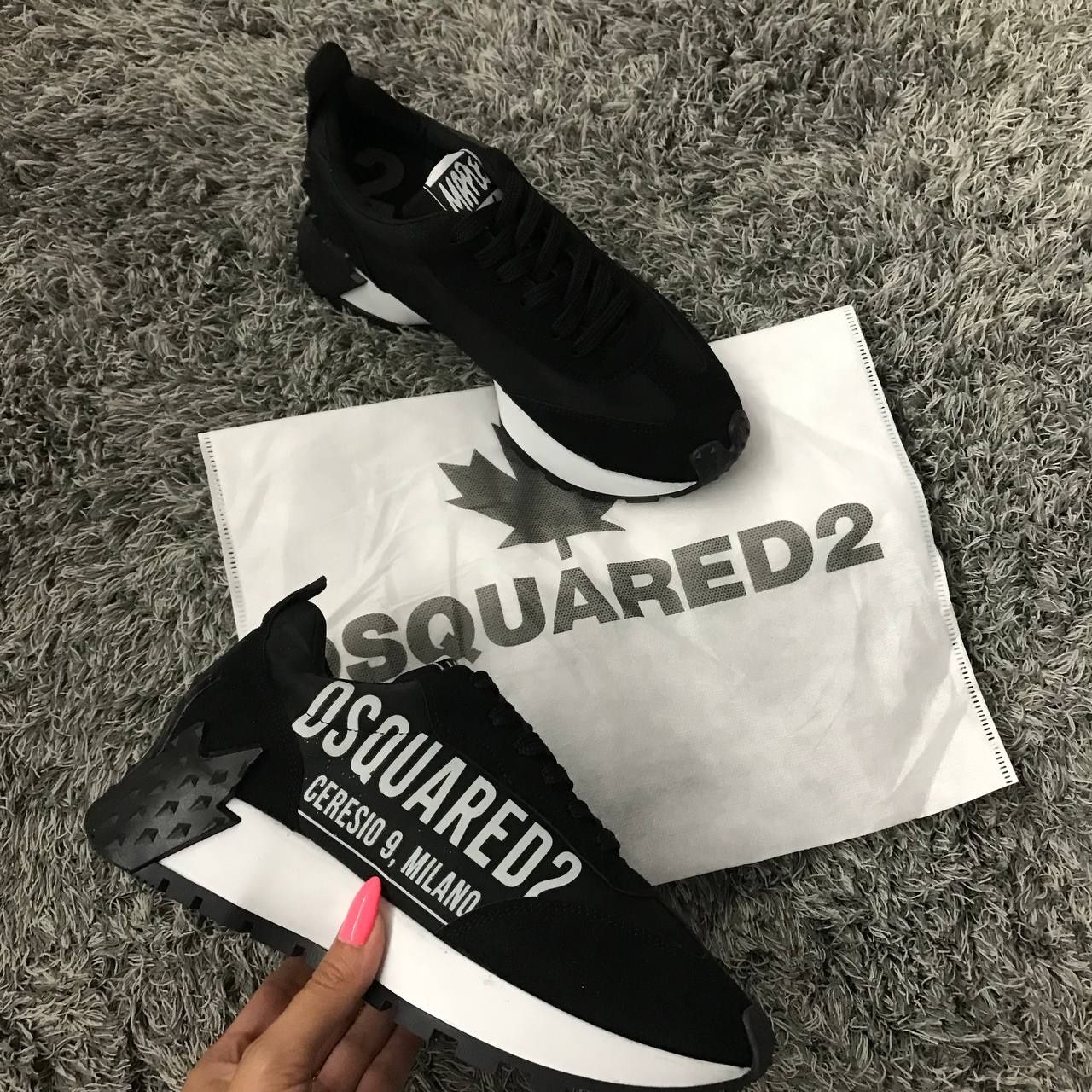 dsquared negru alb dama