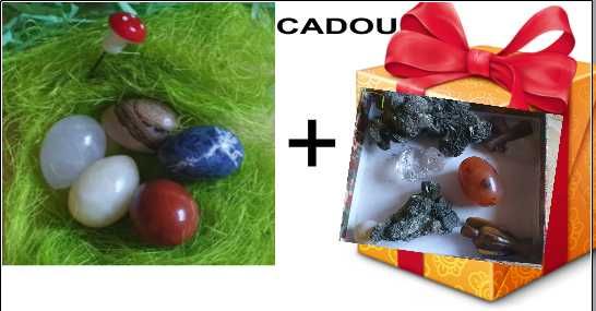 Ouă din piatră naturală semiprețioasă - decorațiuni  + un mic cadou