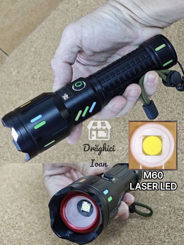 Lanterna M60 LASER DIGITAL - led M60 LASER pt.distanta < 1,4km