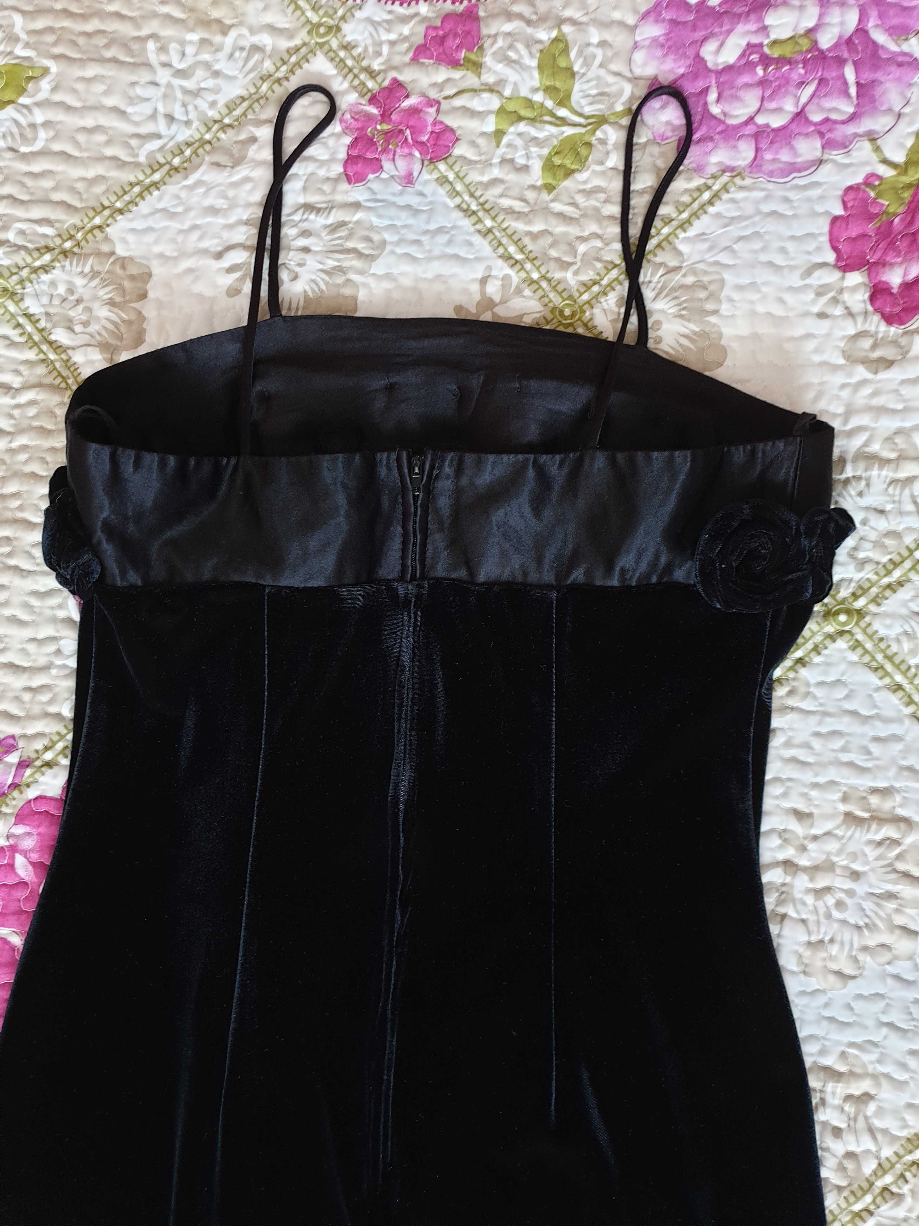 Rochie neagra catifea