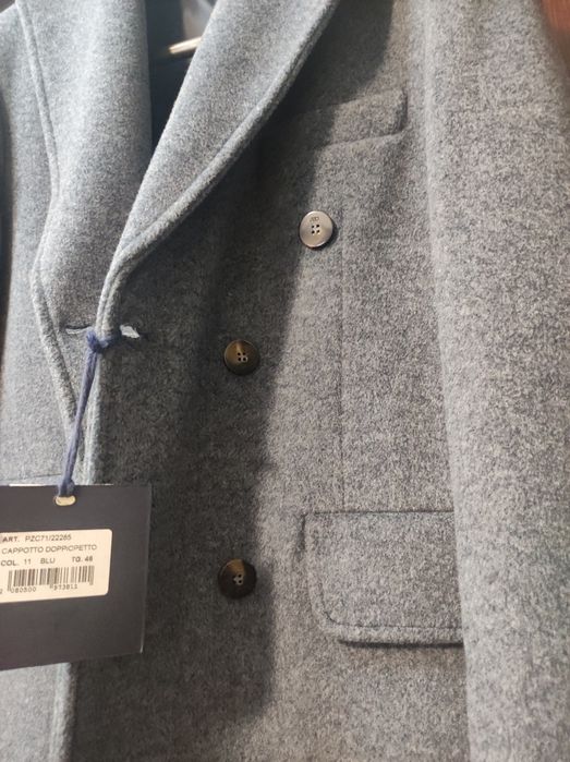 Palton bărbați light blue mărime 46 (NOU)