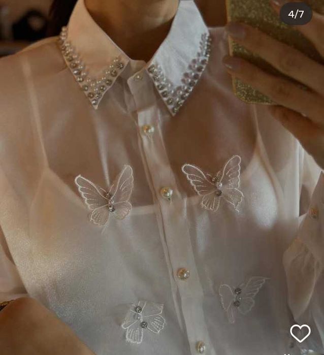 Уникална, красива и  нежна бяла риза. На вас намалена цена!!