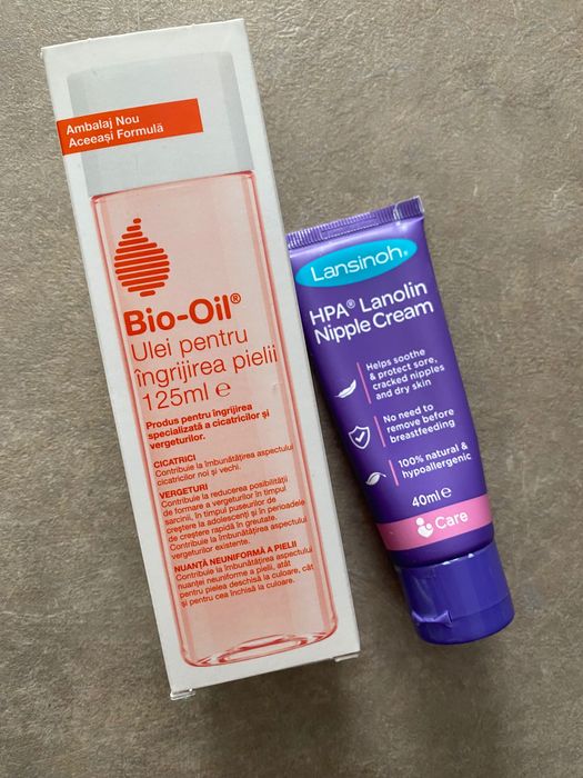 Biooil si crema lansinoh.