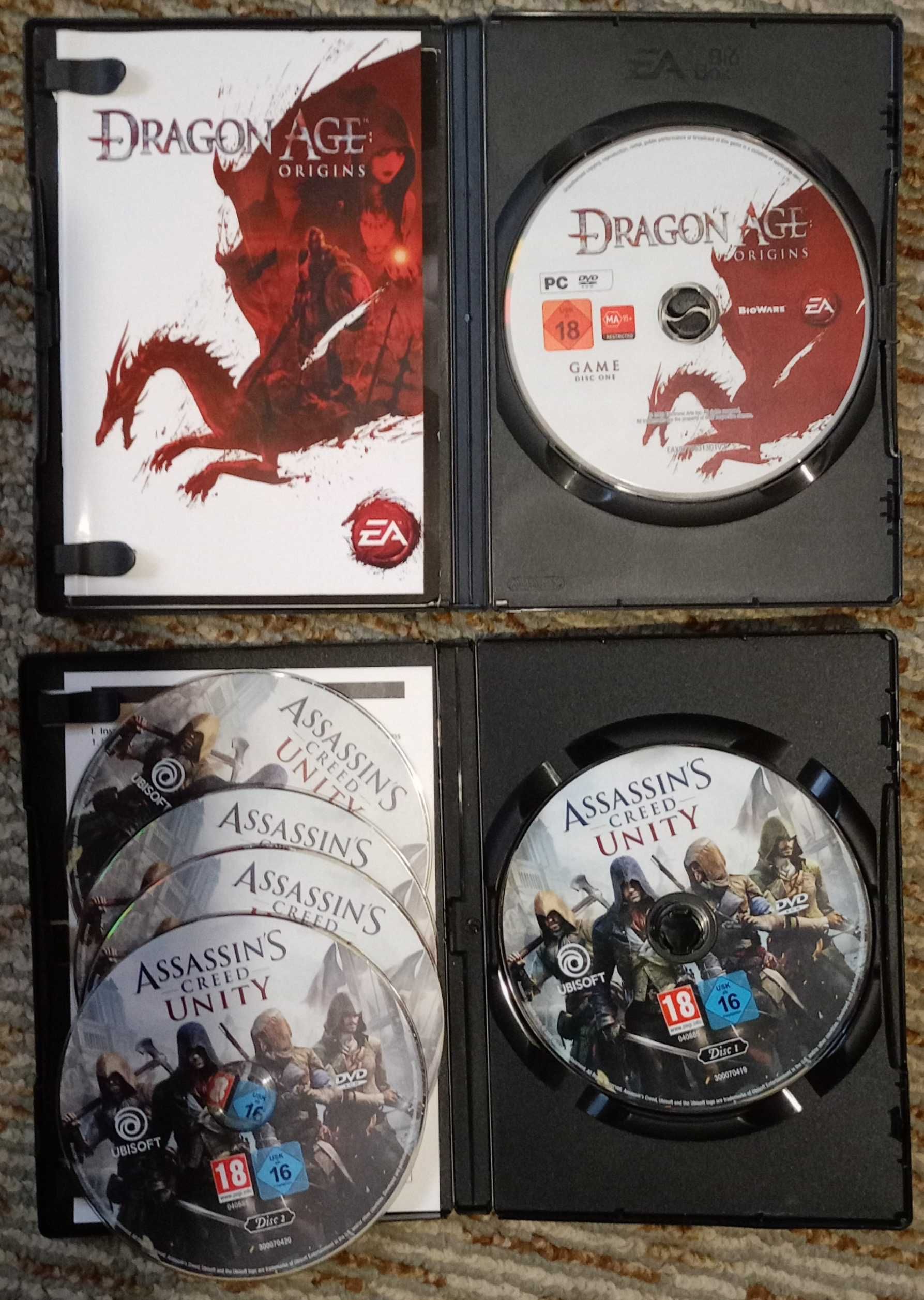 Игри за PC - Assassin's Creed - Unity, и Dragon Age - Origins.