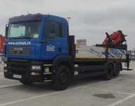 Camion cu macara Man Tga ,macara Palfinger 18080 schimb  cu teren