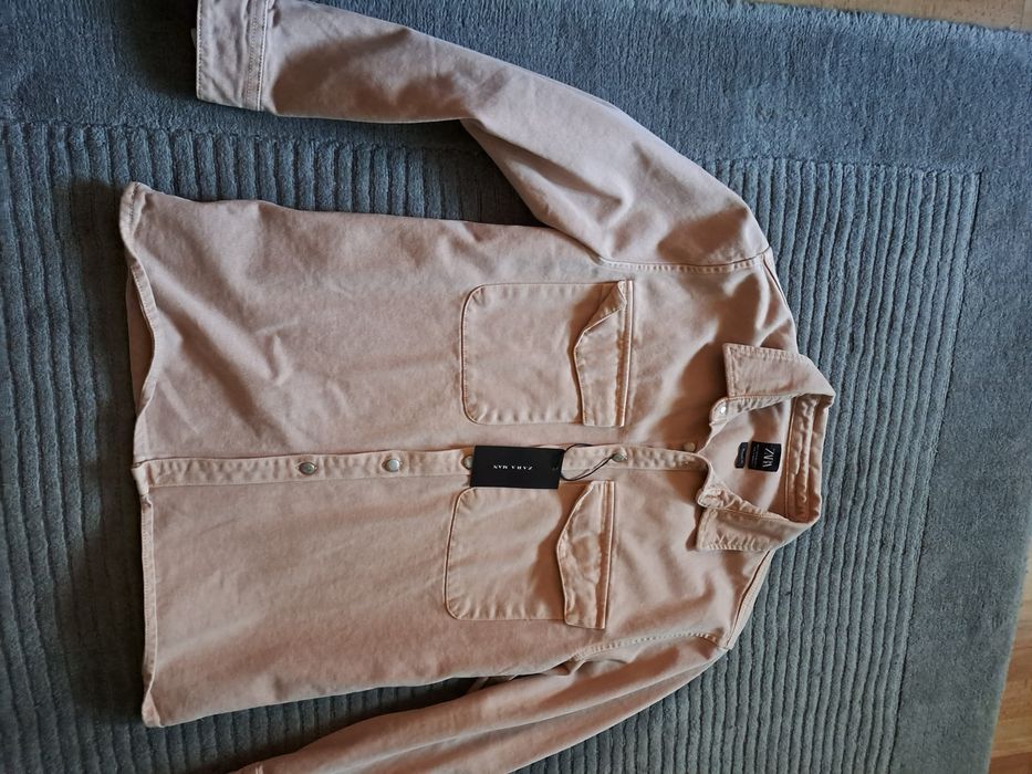 Jacheta de blugi stil camasa,roz prafuit,XL,midel Dsquared