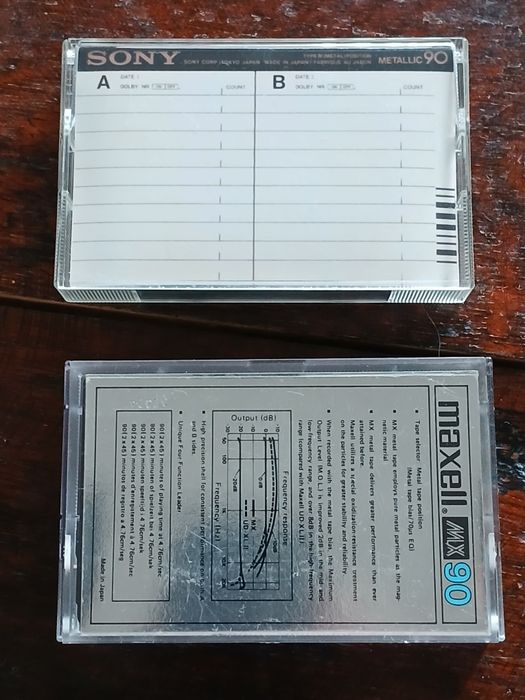 Lot de 2 casete audio METAL, Sony și Maxell de 90min. Made in Japan
