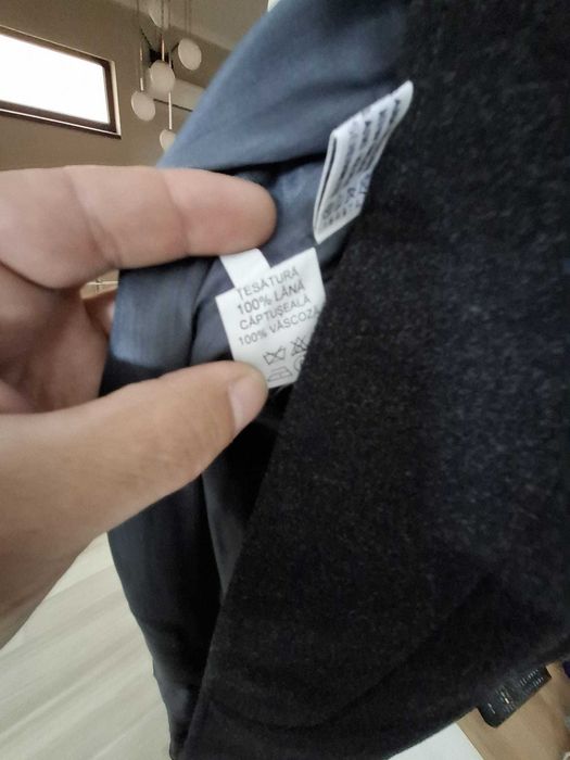 Palton lung barbati, marime 48 100% Lana, NOU