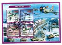 Super timbre colita tematica AVIOANE, cel de-al doilea razboi mondial