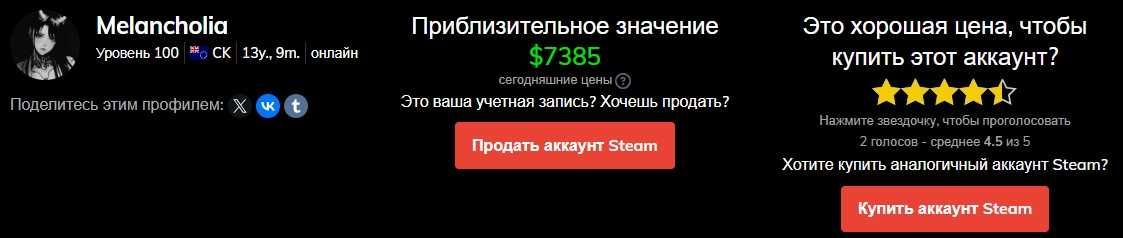 Стим аккаунт, Steam Account
