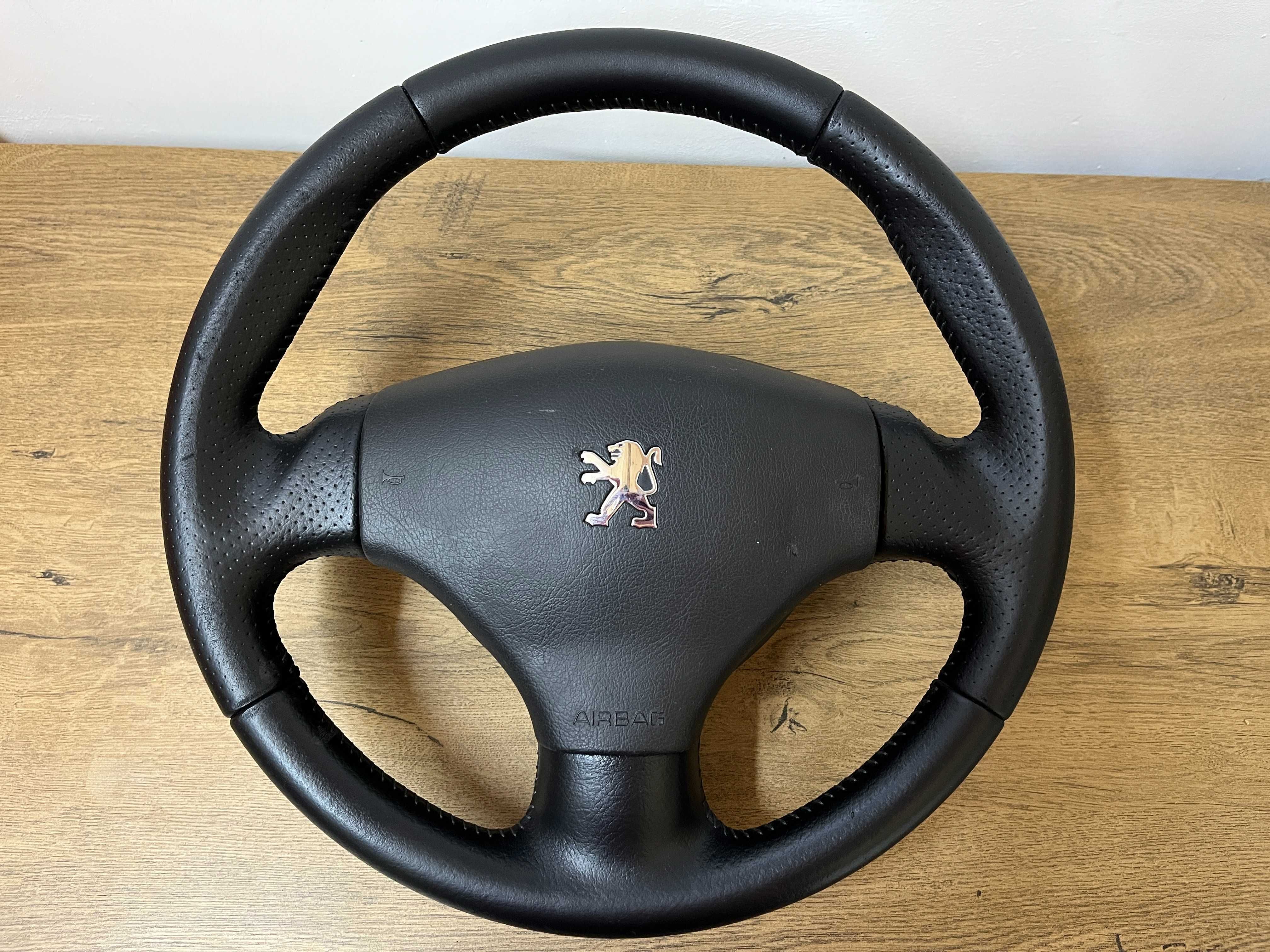Оригинален с перфорирана кожа волан с еърбег Peugeot 206 Пежо 206 pejo