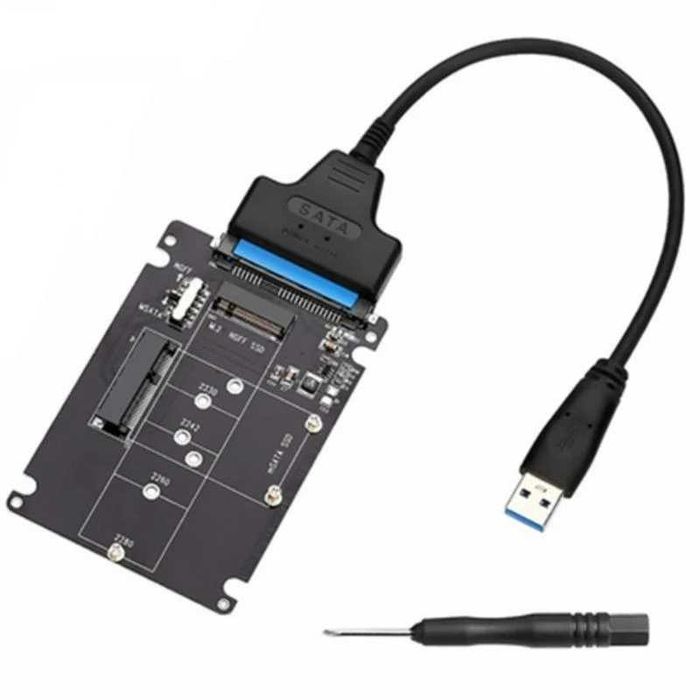 2in1 adaptor SSD mSATA M.2 NGFF la SATA 3 2.5 inch cu adaptor USB 3.0