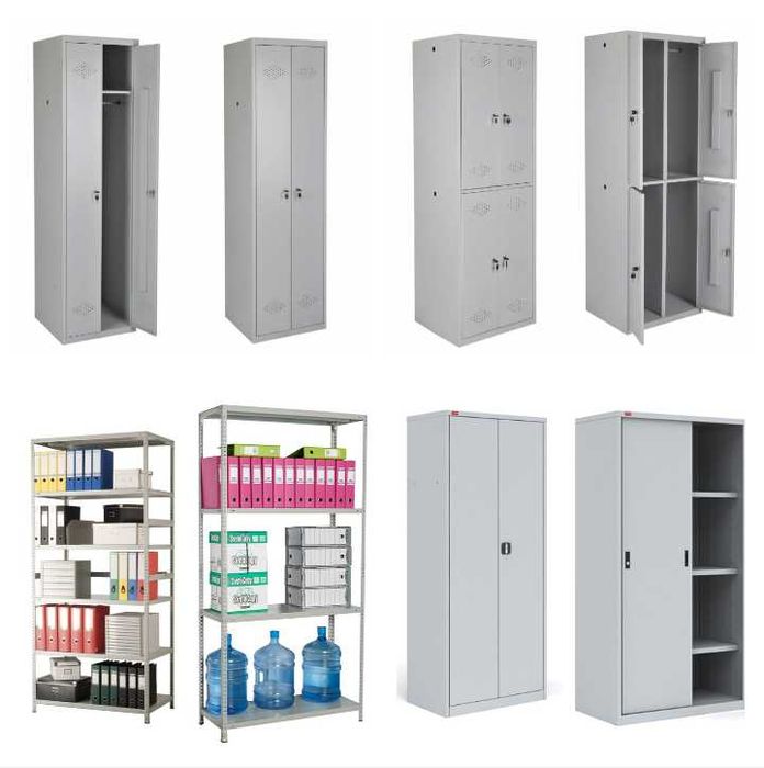 Шкафы Металлические для Раздевалки. Мебель в Офис Разборные стеллажи