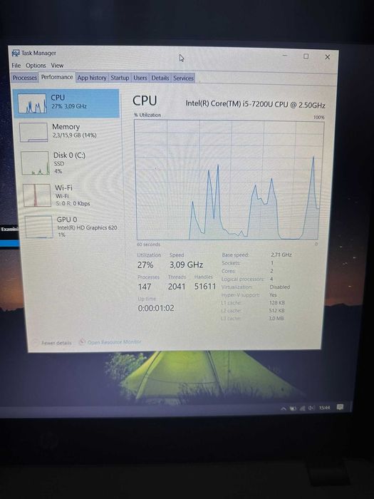 Laptop HP ProBook I5 7200U 16GB Ram SSD 500GB ecran 15inch bateria4-5h
