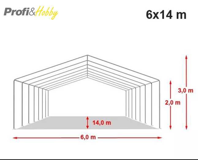 Шатра 6х14 с PVC 500 g/m2 брезент - 100% водоустойчива