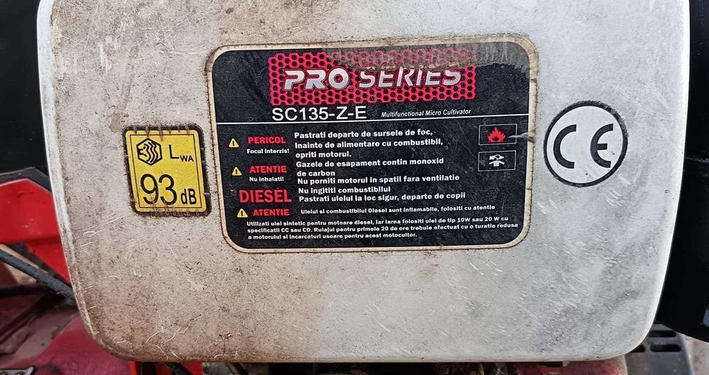 Motocultor Proseries SC-135-Z-E, diesel, 9CP+remorca