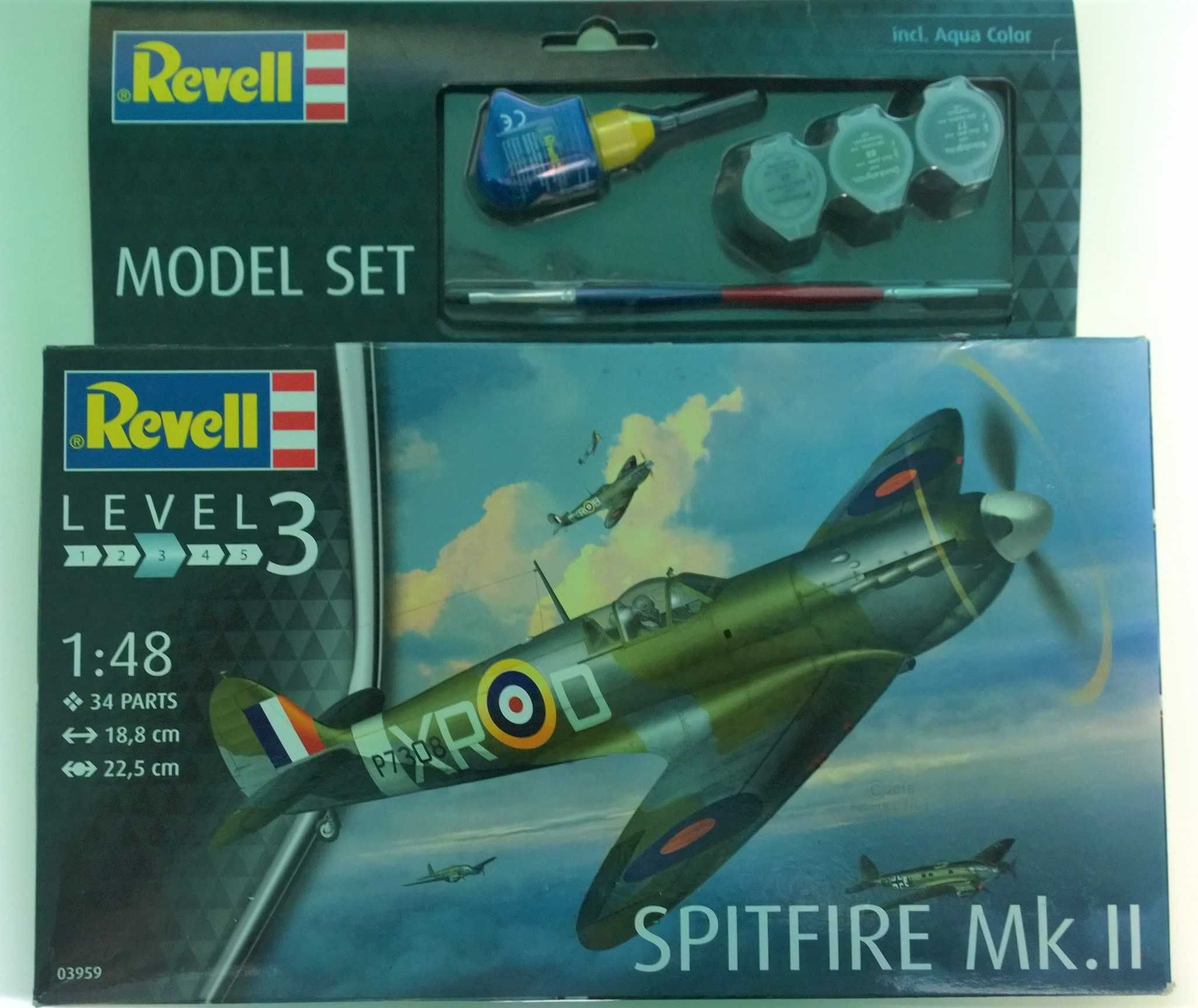 REVELL Model Kit Aircraft - SPITFIRE MK II 1:48 scale - w/Glue & Paint