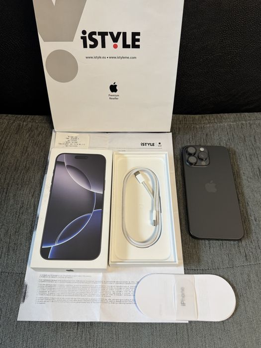 КАТО НОВ 256GB iPhone 16 Pro Max iStyle Гаранция 2026г. Black