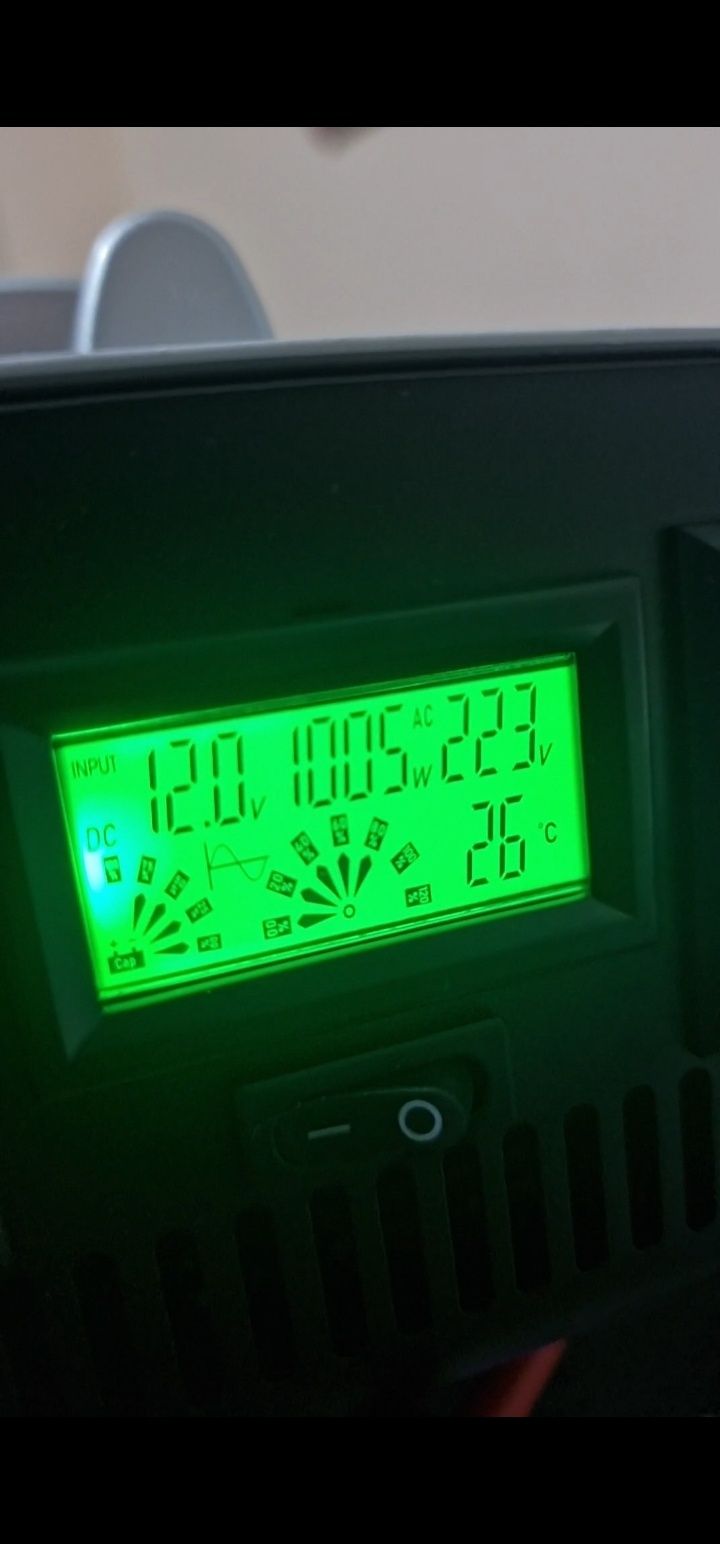 Инвертор 12v-220v 1400w 1.4 киловатт чистый синус преобразователь 220в