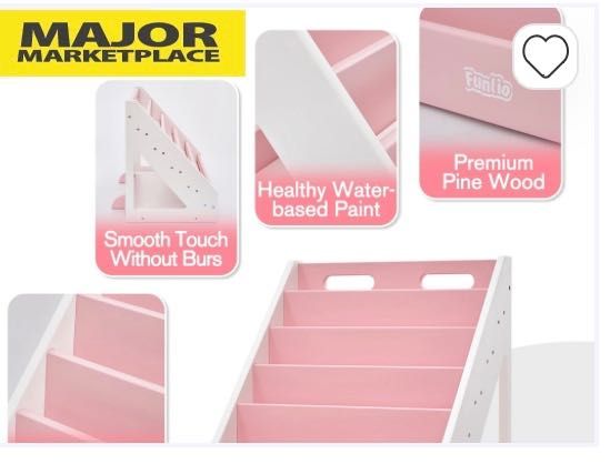 Vand raft de carti Montessori roz