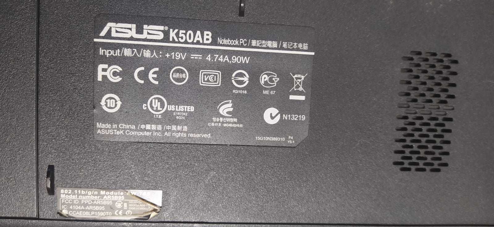 На запчасти ноутбук ASUS K50AB