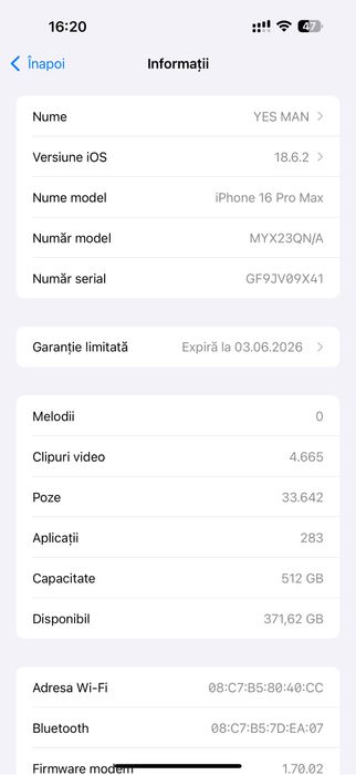 Iphone 16 pro max 512 garantie