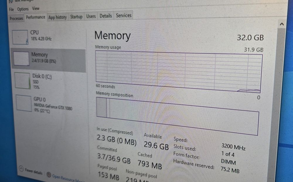 32GB RAM 3200MHz DDR4 Fury Beast