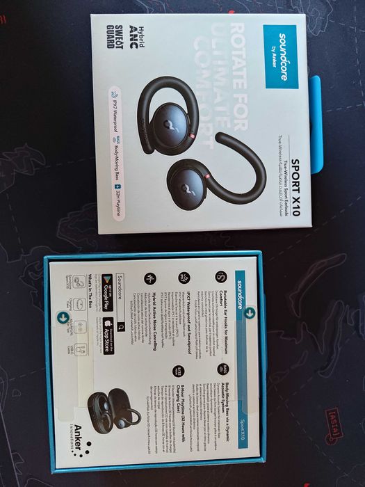 Casti wireless Anker Soundcore Sport X10, ANC, IPX7, Negru