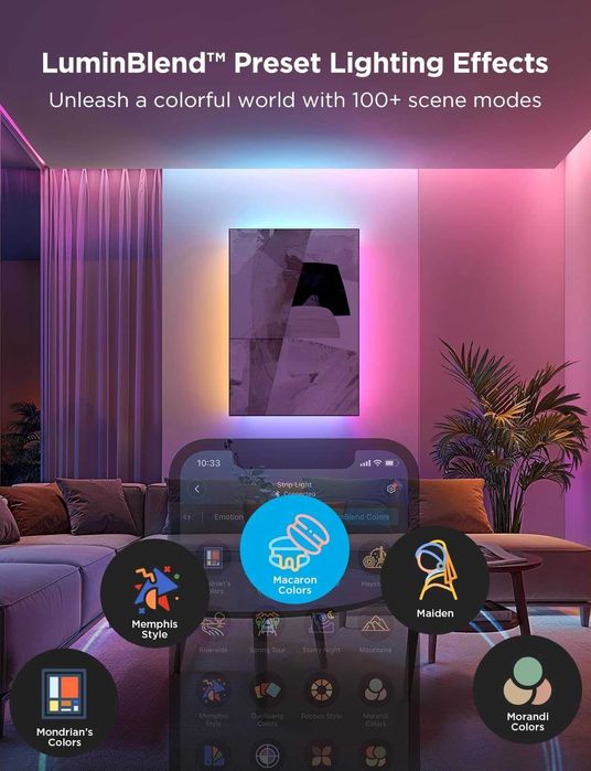 Govee Strip Light 2 Pro - Професионална RGBWWIC лента (5м, Matter)