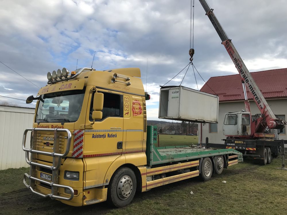 Tractari auto platforma dube transport utilaje tractor stivuitor