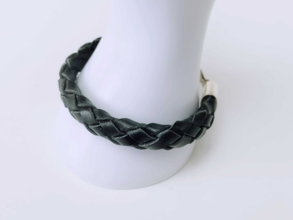 Bratara barbateasca piele împletita, si argint masiv 925